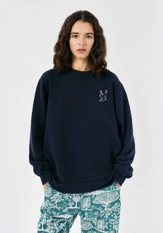 Sweatshirt The End 224ae004 401-Midnight-Blue Hoodie with Emblem Brand Identity