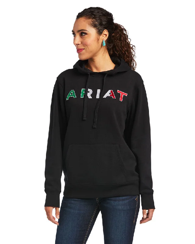 Women's Mexico Hoodie Hoodie with Frayed Bohemian Relaxed