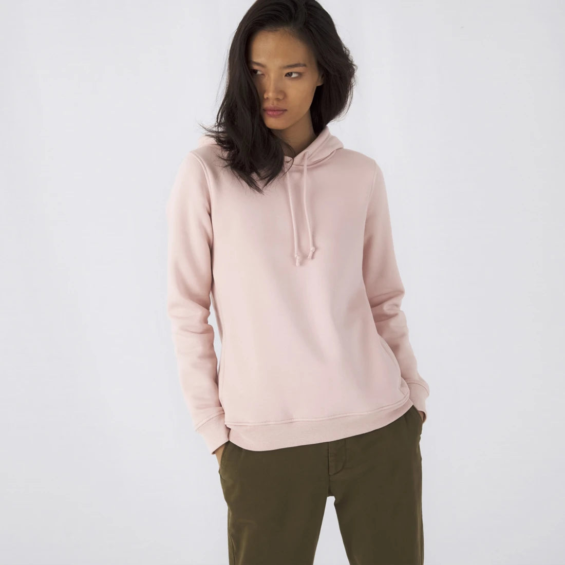Organic Inspire Hooded Sweatshirt für Damen Hoodie with Lace Feminine Delicate