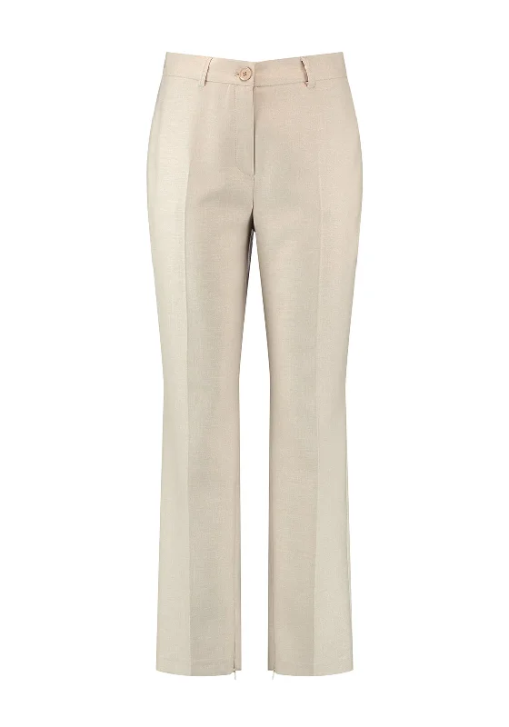 Gerry Weber Tailored Straight Leg Trousers, Beige Trousers Timeless Classic