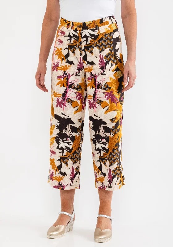 White Stuff Harper Printed Linen Blend Trousers, Multi Trousers stylish elegant