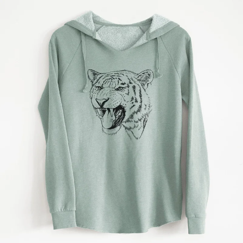 Siberian Tiger - Panthera tigris altaica - Cali Wave Hooded Sweatshirt Cotton Hoodie Fleece Lining Warmth