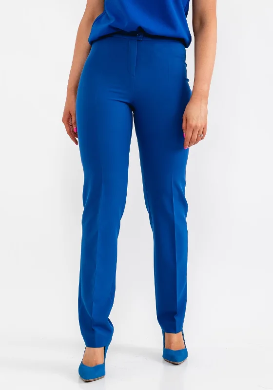 Christina Felix Tailored Slim Leg Trousers, Cobalt Trousers chic elegant