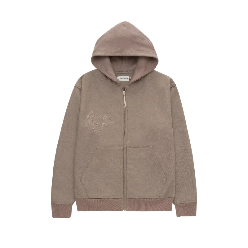 Honor The Gift Mens Full Zip Truth Hoodie Hoodie with Hem Applique Textured Unique