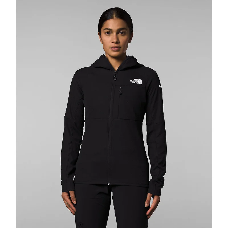 The North Face Summit Futurefleece FZ Hoodie (Women's) - TNF Black Hoodie with Hem Contrast Bold Stylish