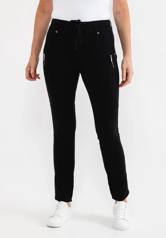 Costamani Causal Cargo Style Trousers, Black Trousers luxurious premium