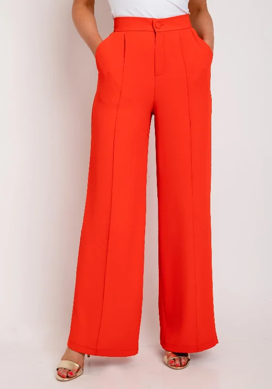 The Sofia Collection Wide Leg Trousers, Red Skinny Trousers Denim Stretchy