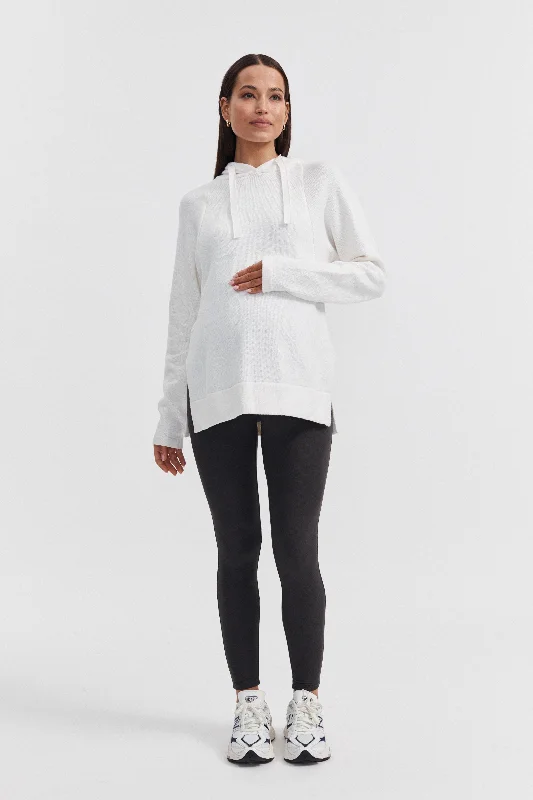 Soft Knit Hoodie - FINAL SALE Hoodie with Hem Elastic Stretchable Comfortable