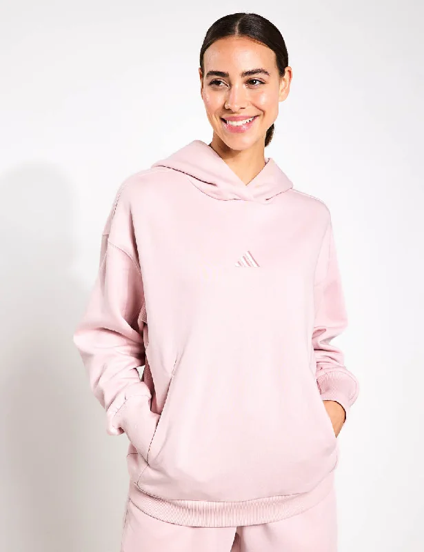ALL SZN Fleece Loose Hoodie - Sandy Pink Hoodie with Hem Ribbing Snug Secure