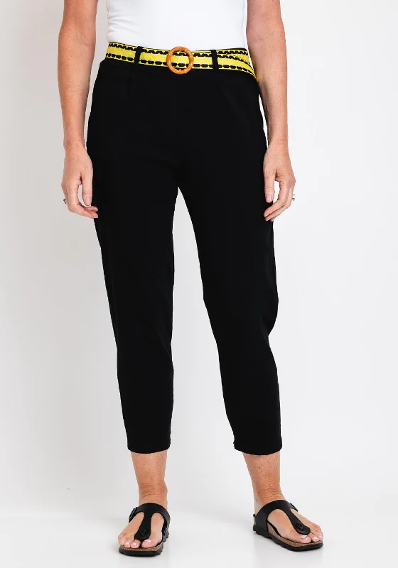 The Serafina Collection One Size Slim Crop Trouser, Black Trousers Velvet Soft