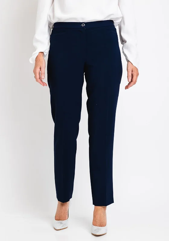 Avalon Penny Slim Leg Trousers, Navy Trousers cozy comfortable