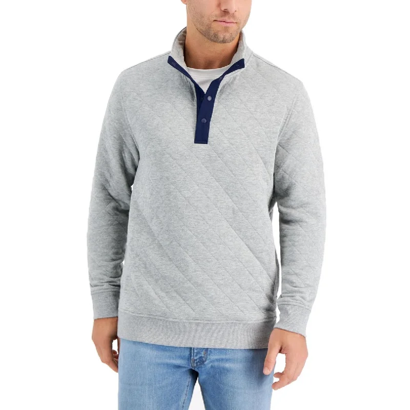 Club Room Mens Sweatshirt Mock Neck Pullover Sweater Hoodie with Turtle Neck Cozy Winter