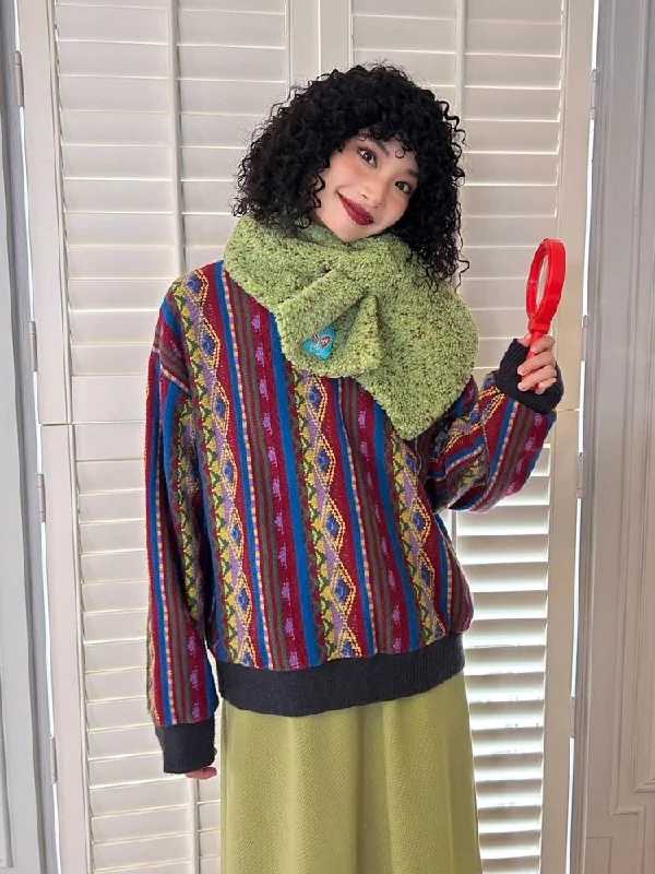 Vintage Jacquard Loose Sweater【s0000005133】 Elegant Classic Vintage