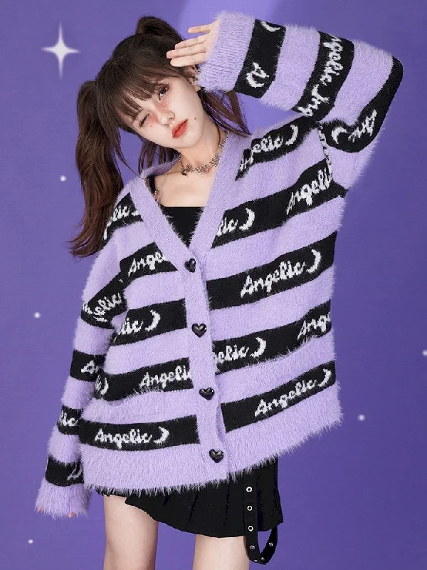 Sweet Cool Hundred Striped Knit Sweater Cardigan【s0000005041】 Thin Thick Dense