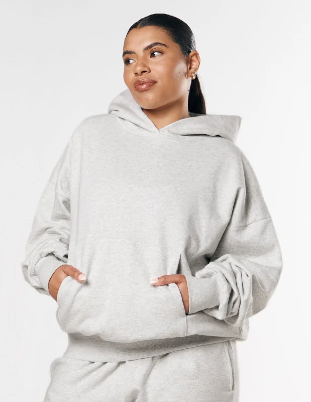 Essential Hoodie - Grey Marle Hoodie with Illustration Artistic Creative
