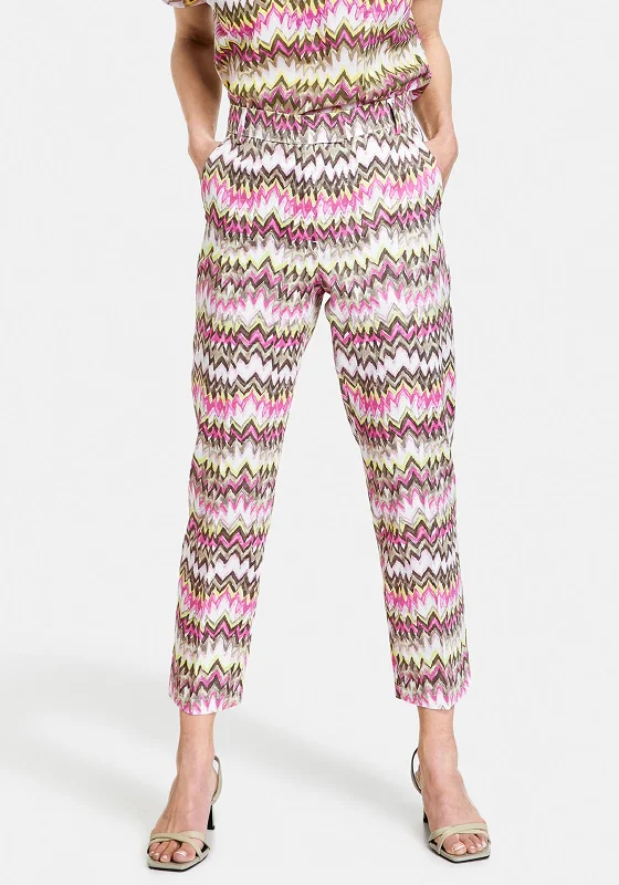 Gerry Weber Zig Zag Print Trousers, Multi Trousers Exclusive Limited