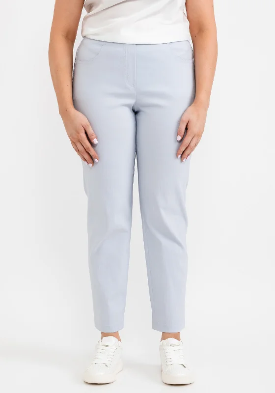 Robell Bella 09 Slim Cropped Trousers, Silver Trousers Seasonal Trendy