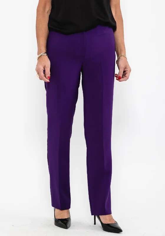 Via Veneto Tailored Slim Trousers, Purple Trousers Modern Contemporary