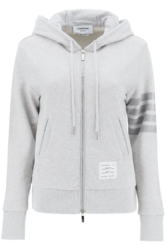 4-bar hoodie with zipper and FJT174A 06910 LT GREY Hoodie with Hem Patch Decorative Personalized