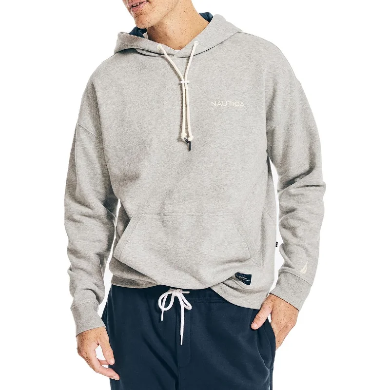 Nautica Mens Fleece Raglan Sleeve Hoodie Hoodie with Front Slit Layering Stylish