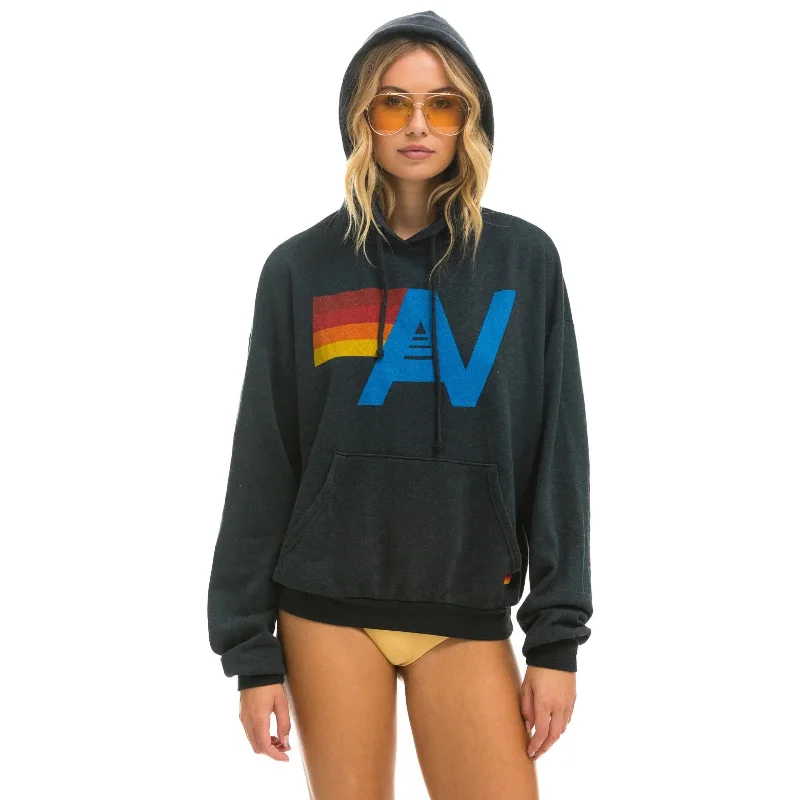 Logo Pullover Hoodie Relaxed Charcoal Hoodie with Camouflage Military Edgy
