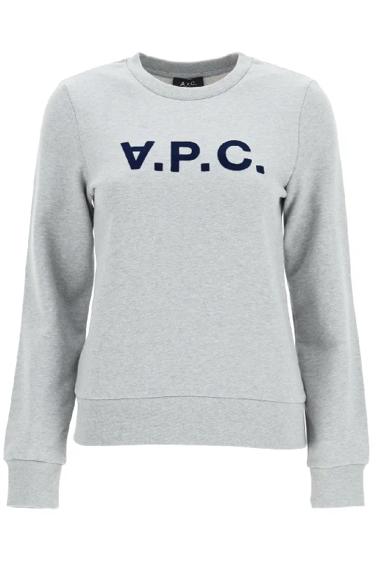 A.p.c. sweatshirt logo COFAX F27644 GRIS CHINE Hoodie Jacket Zipper Layering