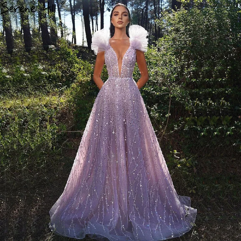 Serene Hill Pink Beaded Luxury Evening Dresses Gowns 2024 Sleeveless A-Line For Women Wedding Party LA71428 Serene Hill Pink Beaded Luxury Evening Dresses Gowns 2024 Sleeveless A-Line For Women Wedding Party LA71428