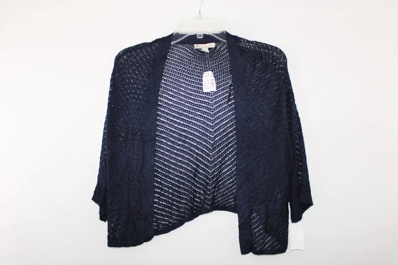 NEW Dressbarn Midnight Blue Cardigan | L Handmade Hand-knitted Hand-woven