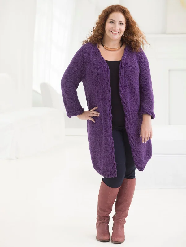 Curvy Girl® Cabled Cardigan (Knit) Anti-Pilling Anti-Shrink Durable