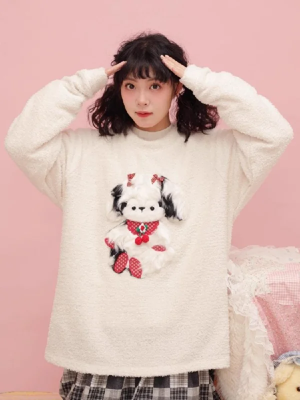 Puppy Soft Bean Pom Pom Sweater【s0000004980】 Herringbone Houndstooth Plaid