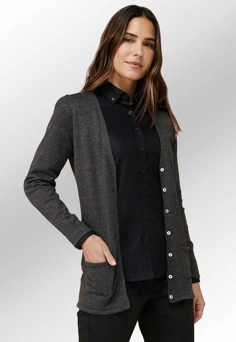 Women's V Button Cardigan HB723 Notch Collar Peter Pan Collar Cowl Neck