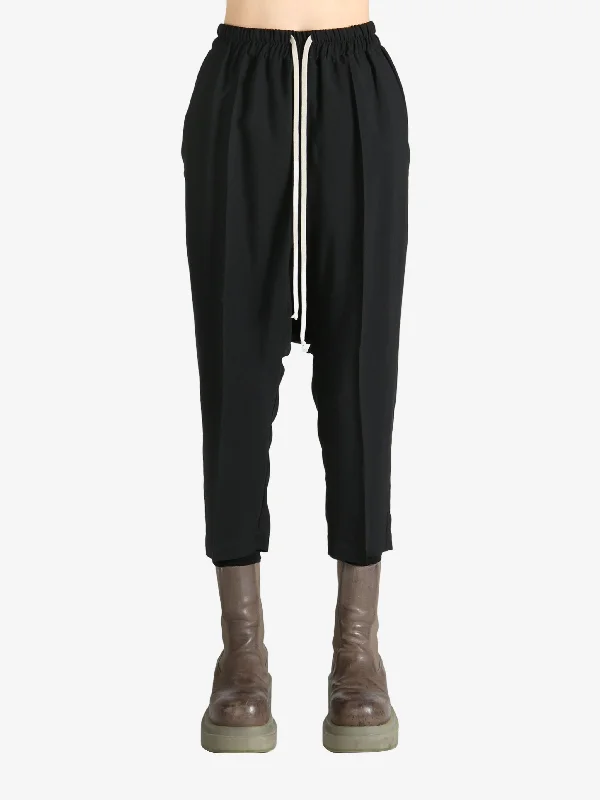 RICK OWENS - Women  Viscose Drawstring Cropped Pants Denim High-Waisted,