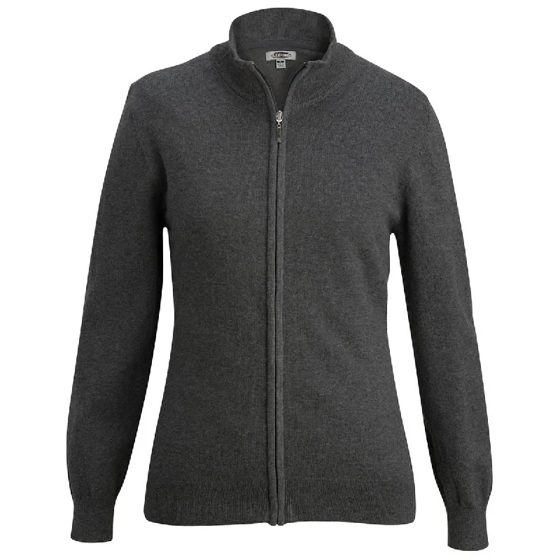Edwards Women's Smoke Heather Full-Zip Cotton Cardigan Neon metallic Matte