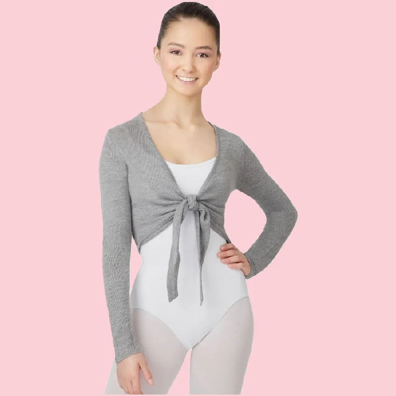 CAPEZIO HARMONIE KNOT FRONT CARDIGAN Ribbed Striped Patterned