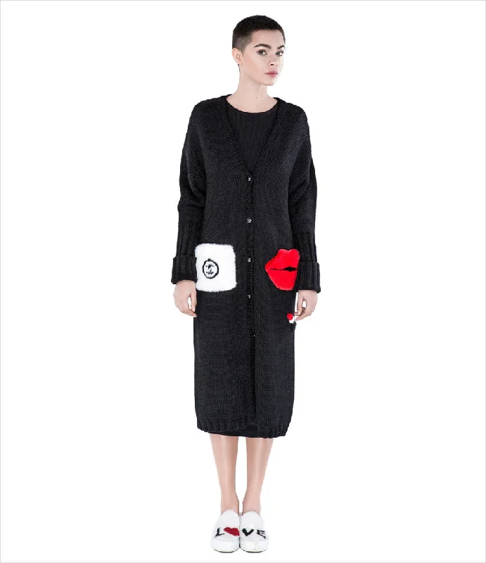 "I Love Coco" Long Cardigan Stylish Fashionable Trendy