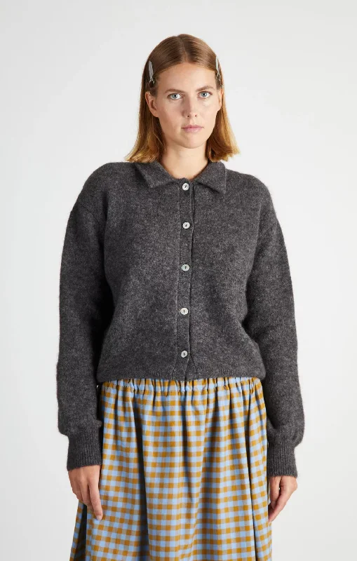 Sanfonts Cardigan Grey Casual Formal Business