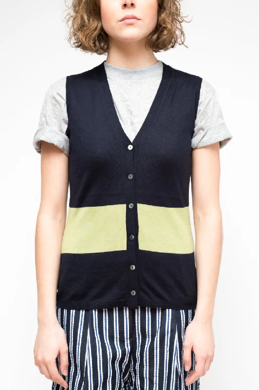 LA ROSE gilet cardigan Blue+Green Long Cardigan Short Cardigan Medium Cardigan