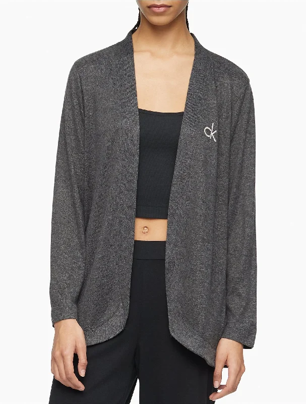 Calvin Klein Aurora Comfort CK Logo Open Front Cardigan - Women Lightweight Heavyweight Midweight