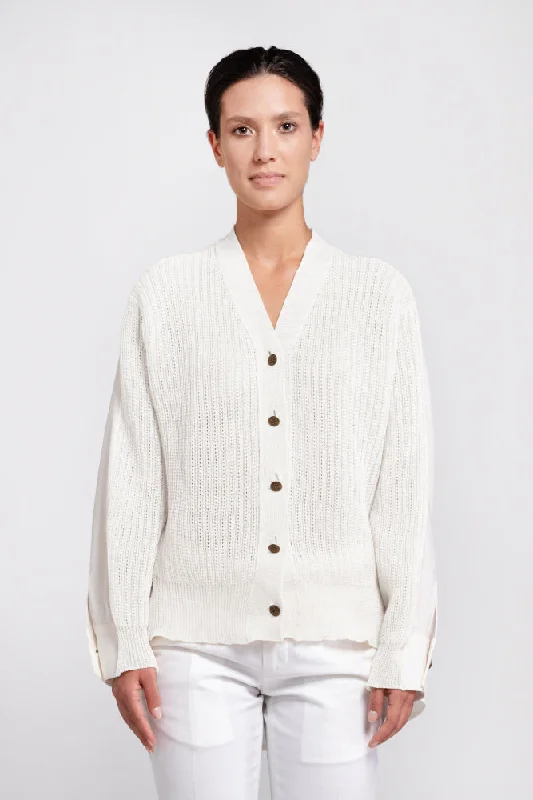 Natural hemp cardigan shirt with buttons Handmade Hand-knitted Hand-woven