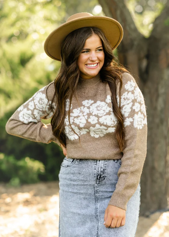 Marisol Flora Crewneck Sweater - FINAL SALE Velvet Chenille Corduroy