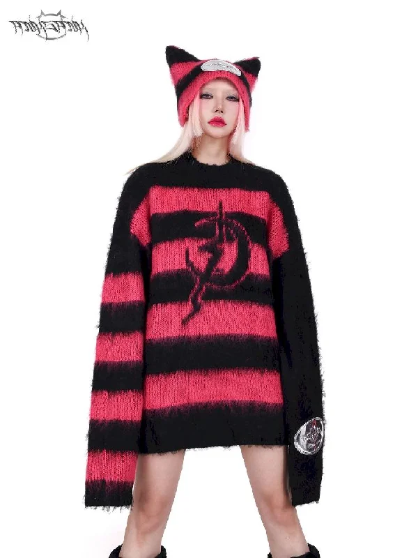 Punk Loose Genderless Street Y2K Sweater【s0000005704】 Terry Terry Cloth Terry Knit