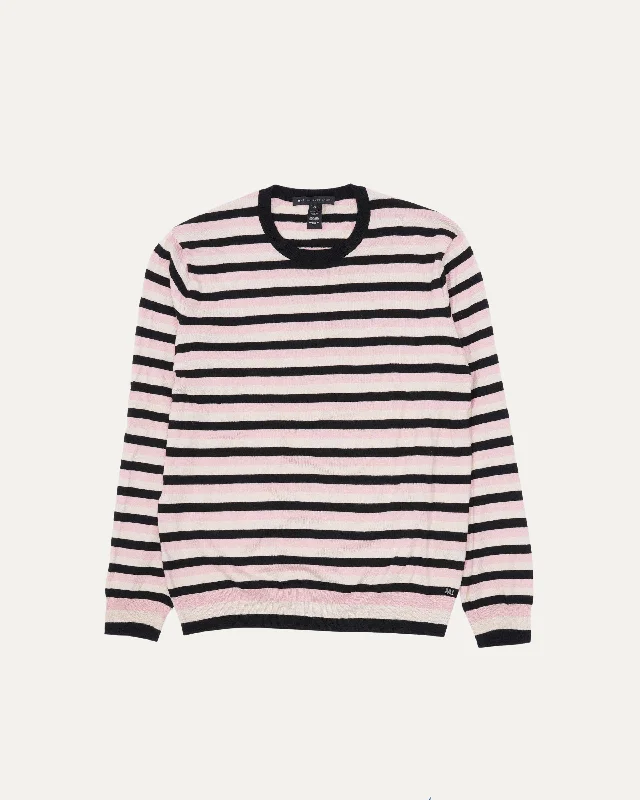 Silk-Cashmere Blend Striped Sweater Fleece Sweater Nylon Polyester