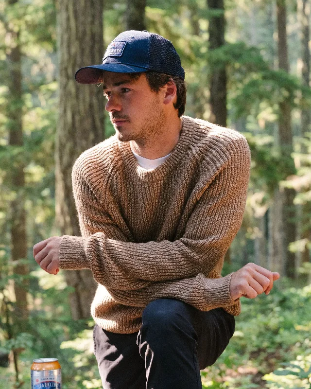 Fog Recycled Knitted Jumper - Stone Print Jacquard Patchwork