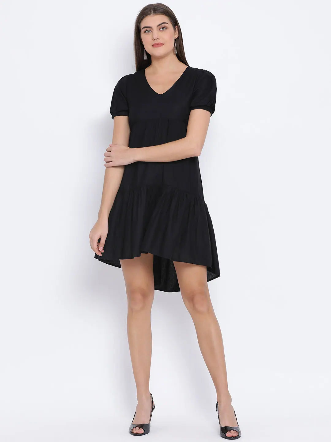 Black Benny Assymetric Hem Women Dress