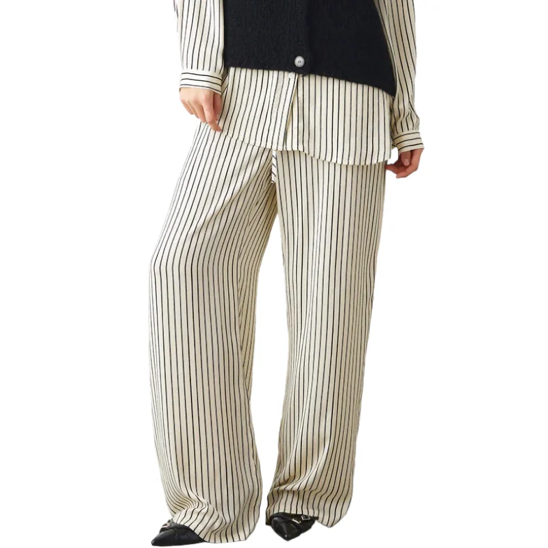 Noella Samira Pants Taya Crème Stripe Stretch Trendy,