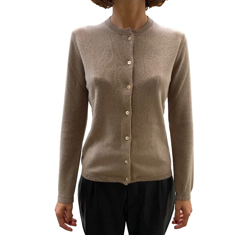 LA ROSE cardigan cashmere tortora Terry Terry Cloth Terry Knit