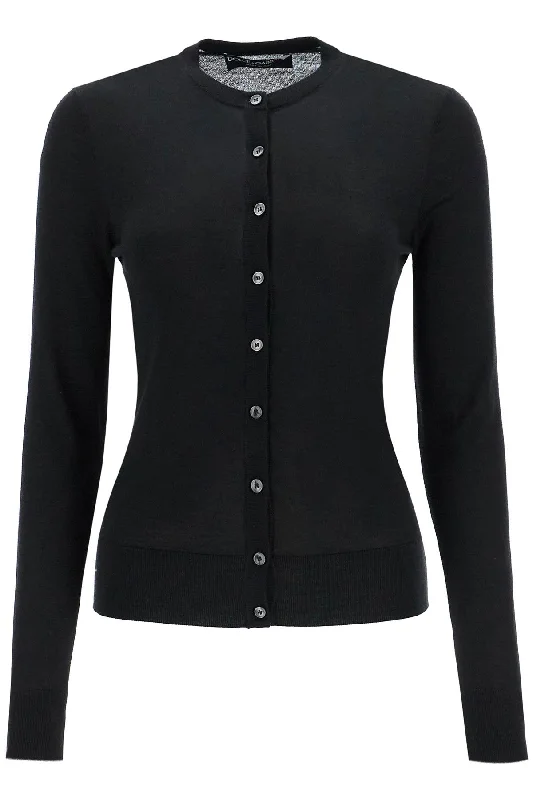'cashmere And Silk Cardigan  - Black Stretchy Elastic Breathable