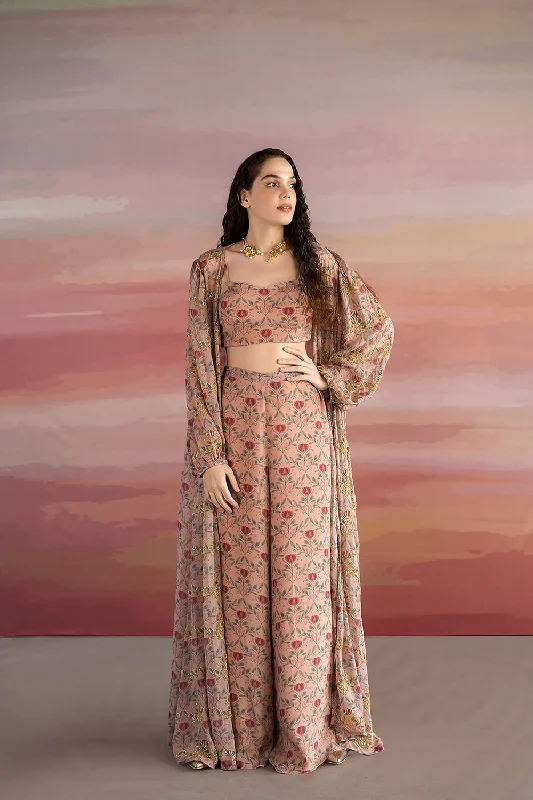 Printed Jacket And Palazzo Set Rayon Fabric Velvet Fabric Corduroy Fabric