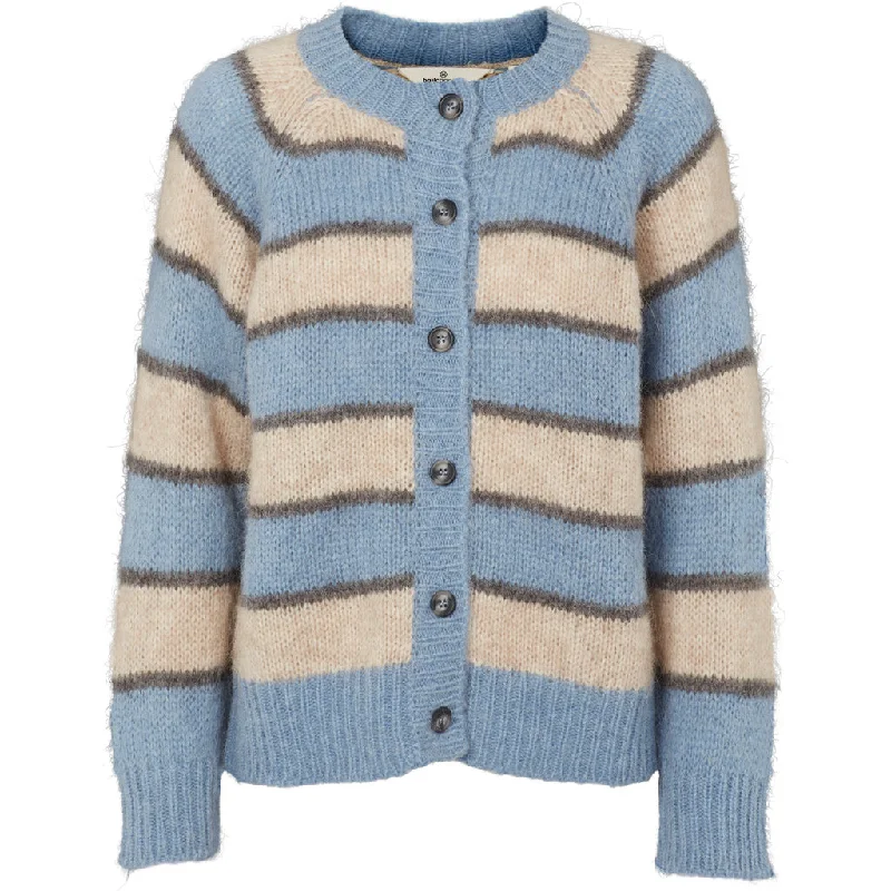 Basic Apparel - Caterina Cardigan - D. grey mel. / Asleigh blue Zippered Buttoned Snapped
