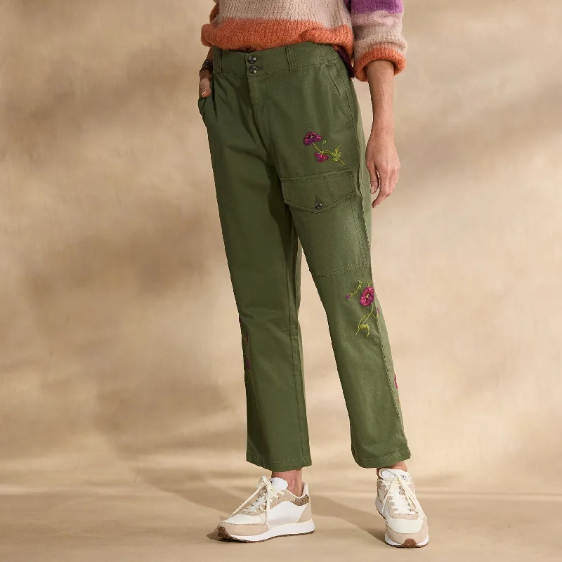 Melissa Embroidered Pants Wide-Leg Free Shipping,